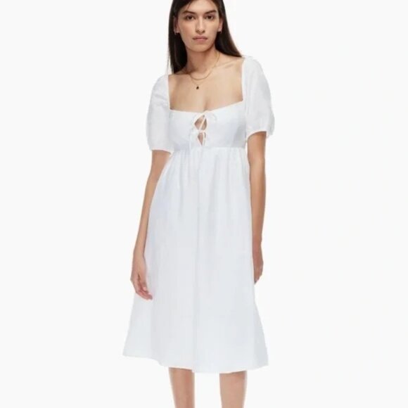 Aritzia Puff-sleeve Midi Dress 00 - Picture 1 of 4